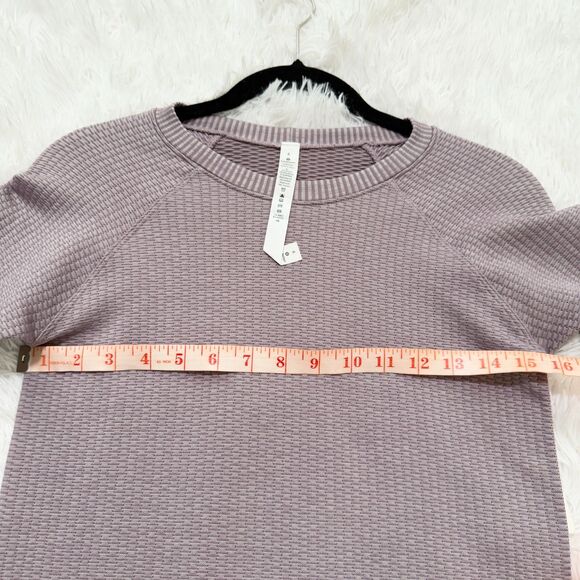 Women Lululemon Rest Less Pullover Slim Fit Bubble Dot Violet Verbena Size 6 - Picture 7 of 9